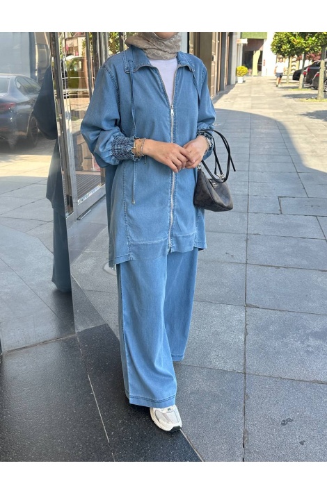 Açık Mavi Mira Tensel Kot Takım