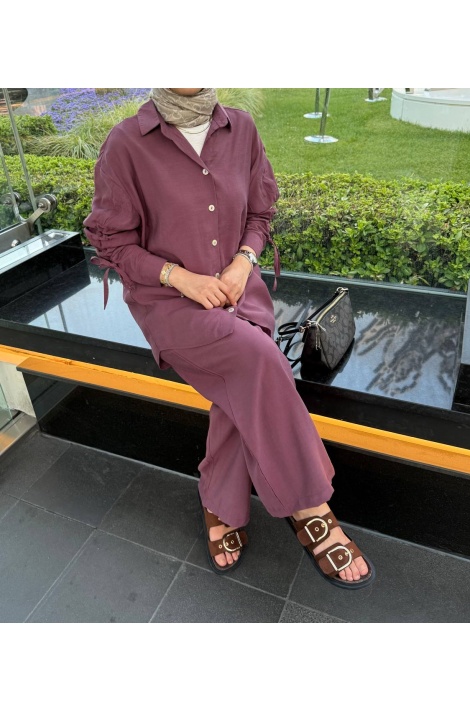 Mürdüm Kol Büzgülü Takım