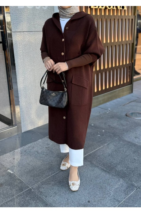 Kahverengi Bella Angora Kap