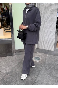 Antrasit Nervürlü Oysho Takım