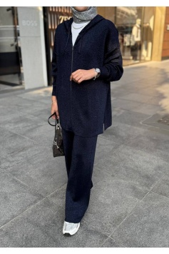 Lacivert Simli Merserize Takım