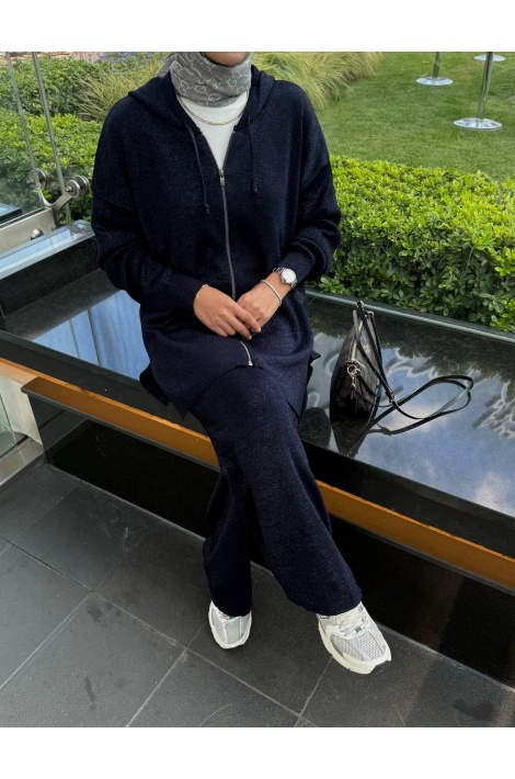 Lacivert Simli Merserize Takım