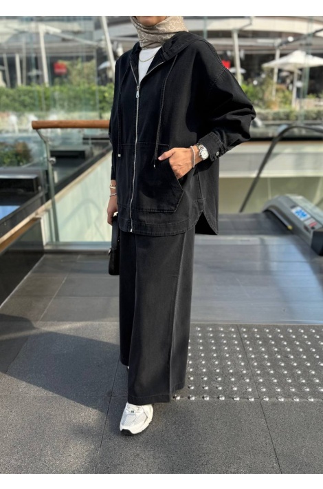 Siyah Tasarım Kot Takım