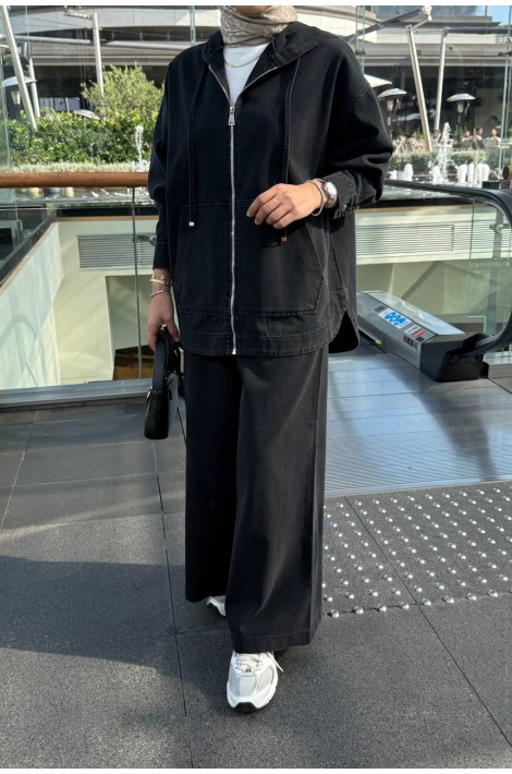 Siyah Tasarım Kot Takım