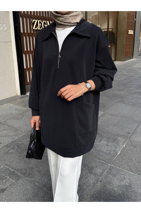 Siyah Fermuarlı Oysho Tunik