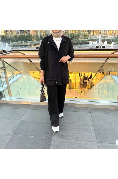 Siyah Garni Detaylı Tasarım Takım
