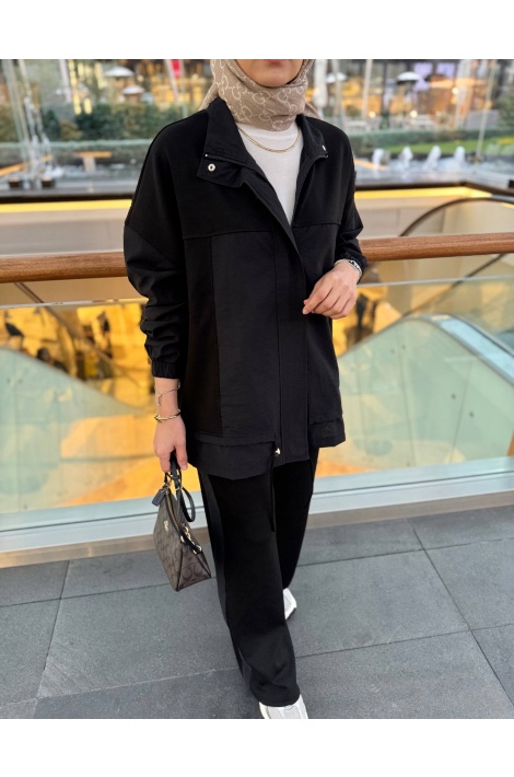 Siyah Garni Detaylı Tasarım Takım