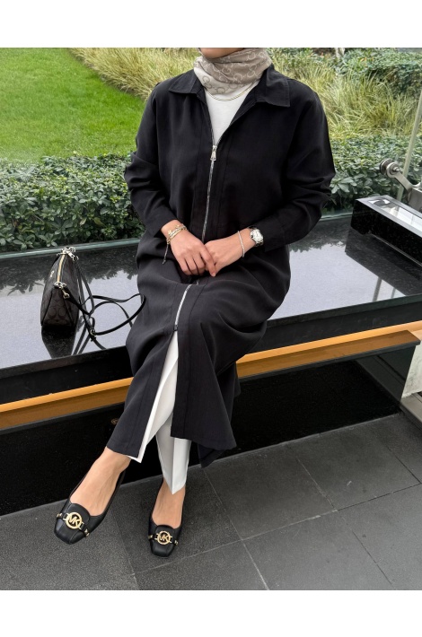 Siyah Fermuarlı Tensel Kap