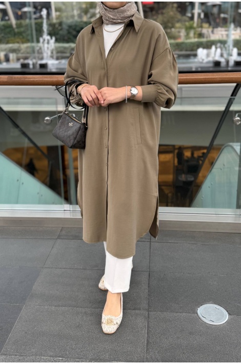 Yeşil Mira Tensel Gömlek Kap