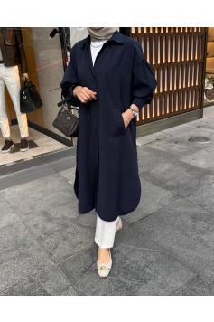 Lacivert Mira Tensel Gömlek Kap