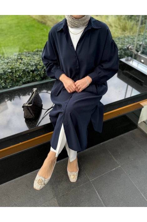 Lacivert Mira Tensel Gömlek Kap