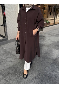 Kahverengi Mira Tensel Gömlek Kap