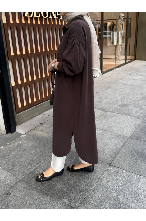 Kahverengi Mira Tensel Gömlek Kap