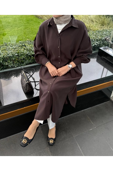 Kahverengi Mira Tensel Gömlek Kap