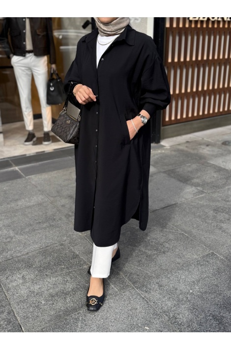 Siyah Mira Tensel Gömlek Kap