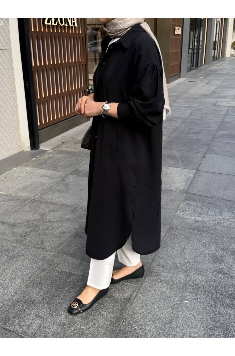 Siyah Mira Tensel Gömlek Kap