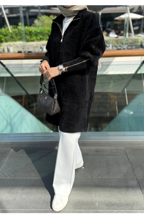 Siyah Premium Kalite Angora Kap