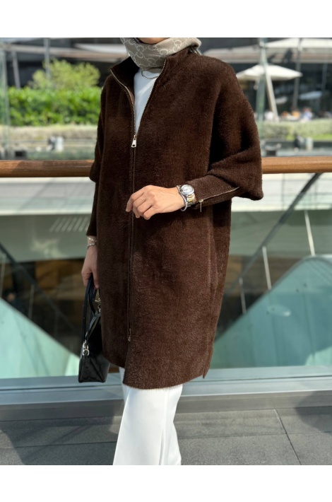 Kahverengi Premium Kalite Angora Kap