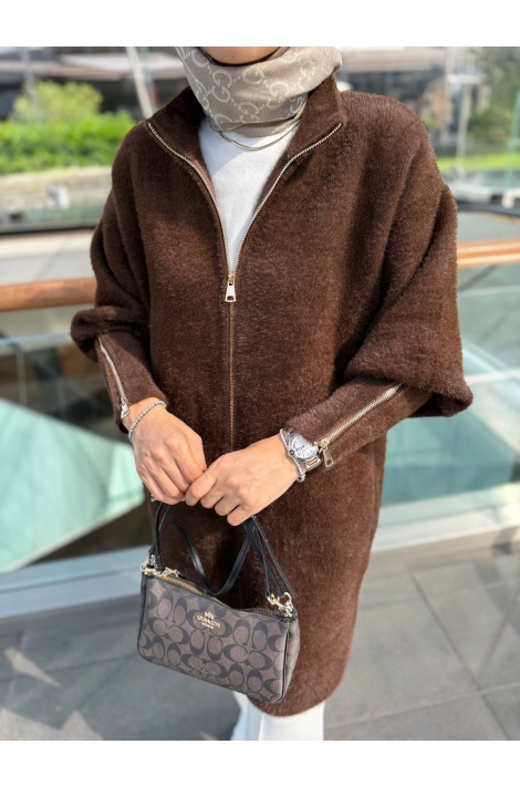 Kahverengi Premium Kalite Angora Kap