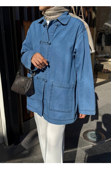 Mavi Düğmeli Denim Ceket